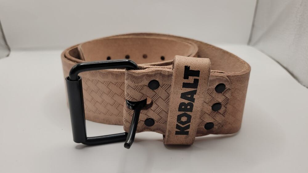 Kobalt Heavy Duty Leather Work Belt Tan Brown Tool Utility Belt 50 Inches Long